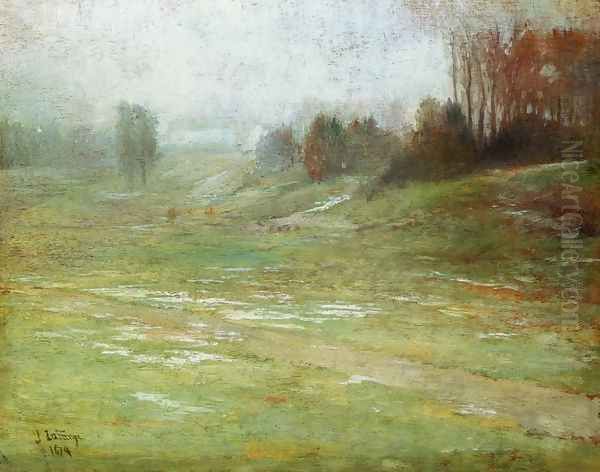 Winter Thaw Oil Painting by John La Farge