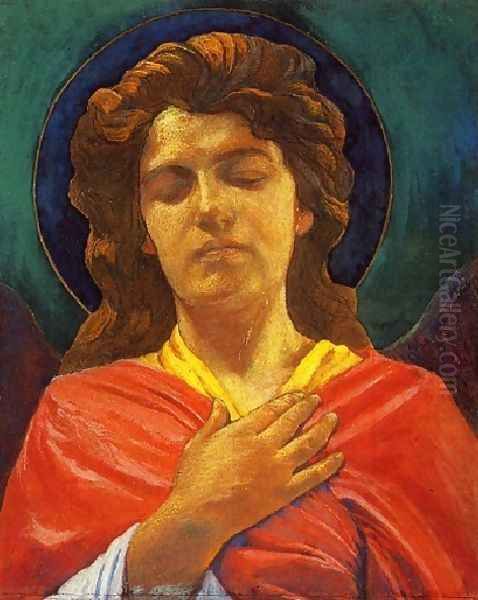 Head Of An Angel Oil Painting by John La Farge