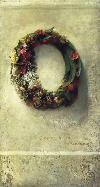 Wreath of Flowers Oil Painting by John La Farge