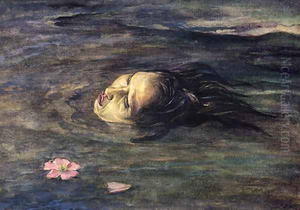 The Strange Thing Little Kiosai Saw in the River 1897 Oil Painting by John La Farge