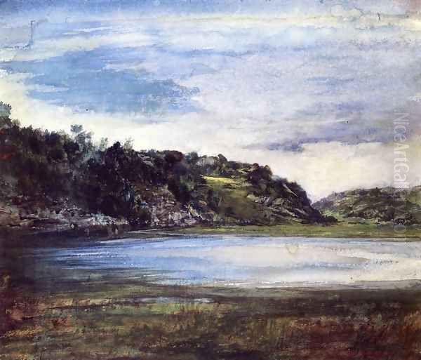 Paradise Rocks--Study at Paradise, Newport, Rhode Island Oil Painting by John La Farge