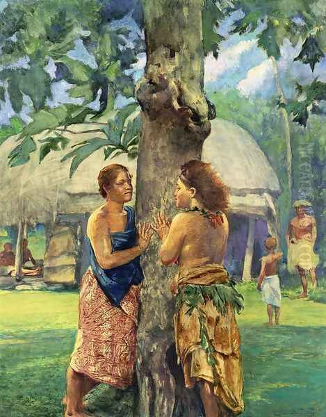 Portrait of Faase, the Taupo of the Fagaloa Bay, Samoa Oil Painting by John La Farge