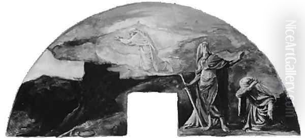 The Moral and Divine Law: Moses Receives the Law on Mount Sinai; Color Study for Mural, Supreme Court Room, Minnesota State Capitol, Saint Paul Oil Painting by John La Farge