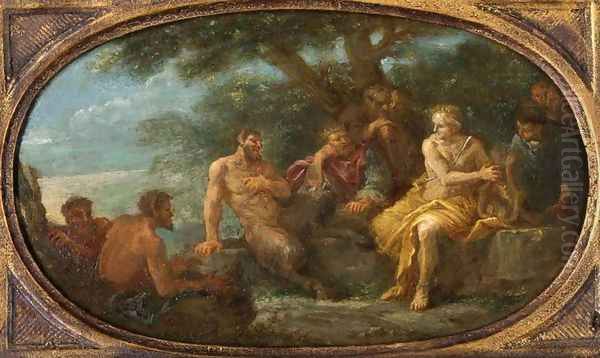 King Midas Judging The Musical Contest Between Apollo And Pan Oil Painting by Filippo Lauri