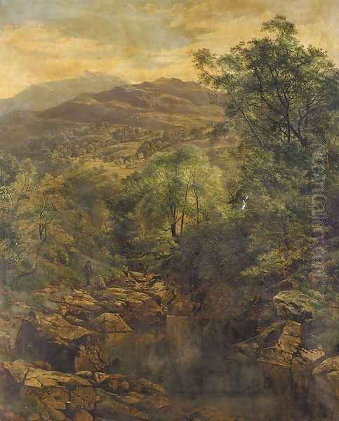 A Quiet Pool In Glenfalloch Oil Painting by Benjamin Williams Leader