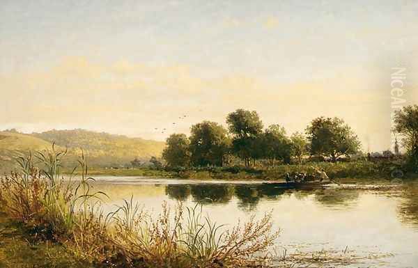 Streatley On Thames Oil Painting by Benjamin Williams Leader