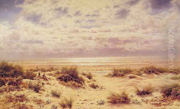 Low Tide On The South Coast Oil Painting by Benjamin Williams Leader