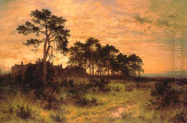 The Silent Evening Hour Oil Painting by Benjamin Williams Leader