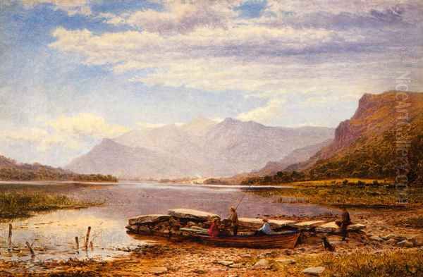 Derwentwater From Ladore: Morning, With Skiddaw In The Distance Oil Painting by Benjamin Williams Leader