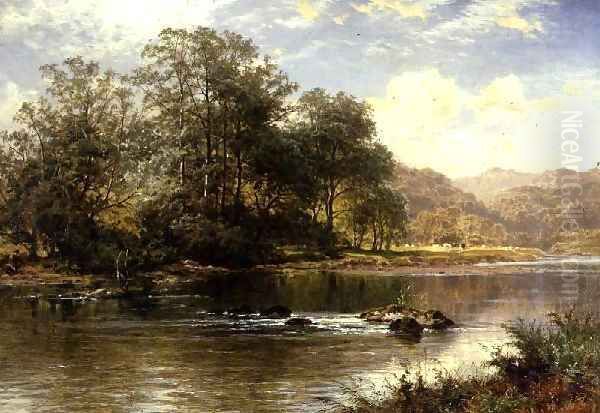 Stream in Summertime Oil Painting by Benjamin Williams Leader