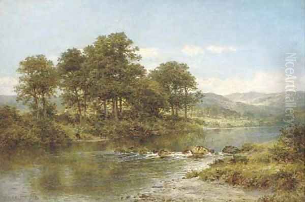 A stream from the hills Oil Painting by Benjamin Williams Leader