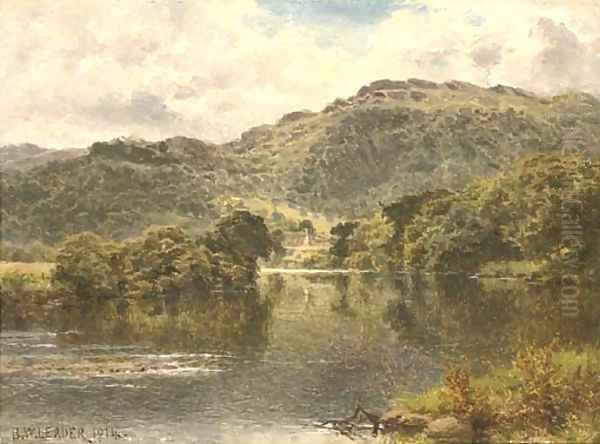 The Conway at Bettws-y-coed Oil Painting by Benjamin Williams Leader