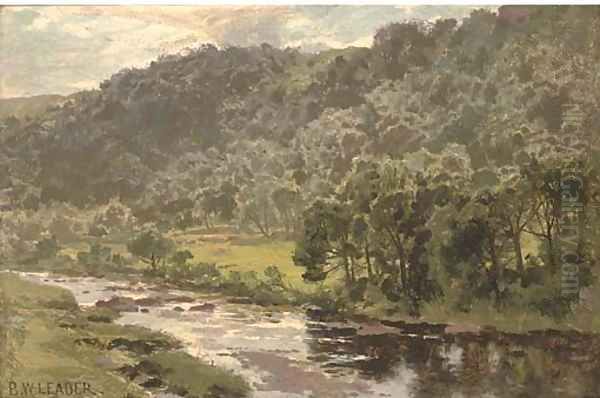 The Llugwy below Capel Curig Oil Painting by Benjamin Williams Leader