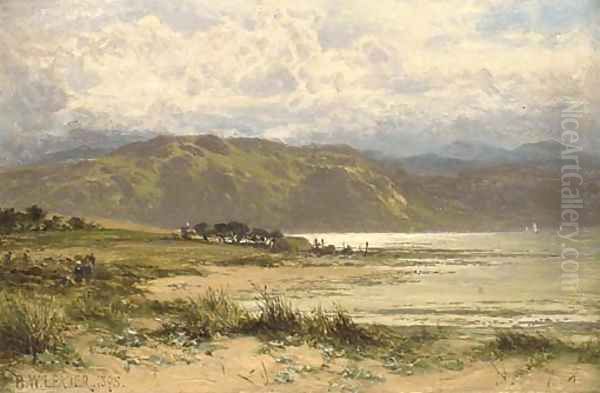 An Estuary scene Oil Painting by Benjamin Williams Leader