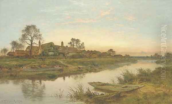 Evening on the Severn Oil Painting by Benjamin Williams Leader