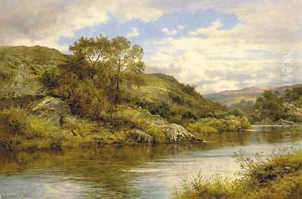 On the Lledr Oil Painting by Benjamin Williams Leader