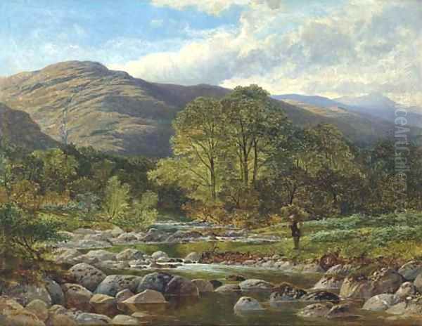 A stream from the hills 2 Oil Painting by Benjamin Williams Leader