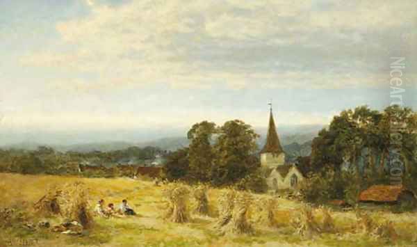 Harvest Time Oil Painting by Benjamin Williams Leader