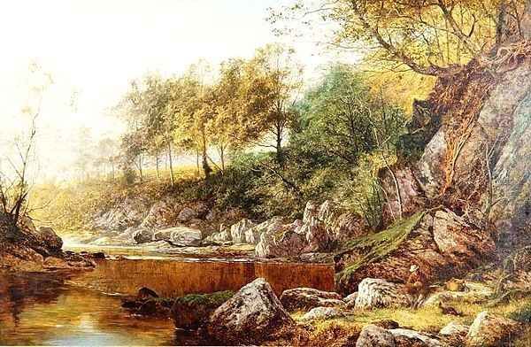 On the River Conway Oil Painting by Benjamin Williams Leader