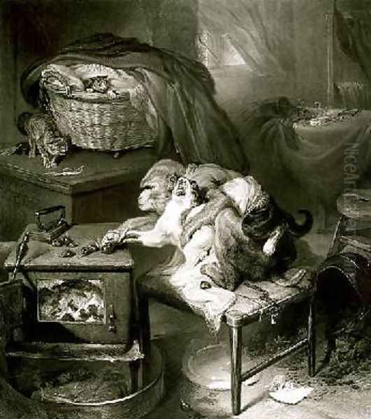 The Cats Paw 2 Oil Painting by Sir Edwin Henry Landseer