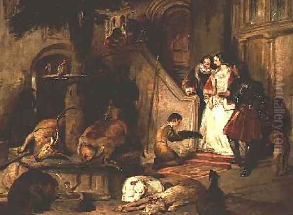 A Courtyard in olden times Oil Painting by Sir Edwin Henry Landseer