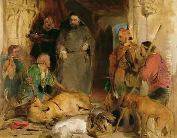 A Study for Bolton Abbey in the Olden Time Oil Painting by Sir Edwin Henry Landseer