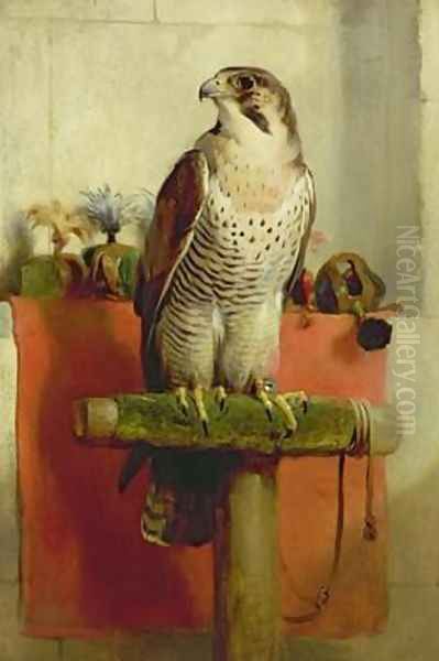 Falcon Oil Painting by Sir Edwin Henry Landseer