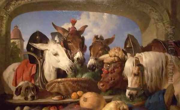 A Group of Animals Geneva 2 Oil Painting by Sir Edwin Henry Landseer