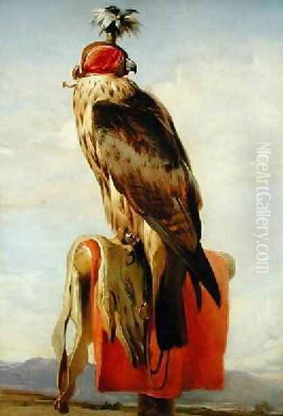 Hooded Falcon Oil Painting by Sir Edwin Henry Landseer