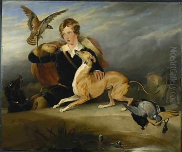 Richard Cavendish with Spot Oil Painting by Sir Edwin Henry Landseer