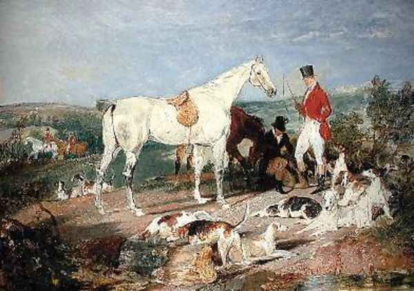 Study for Hunters and Hounds Oil Painting by Sir Edwin Henry Landseer