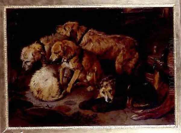 Fireside Party Oil Painting by Sir Edwin Henry Landseer