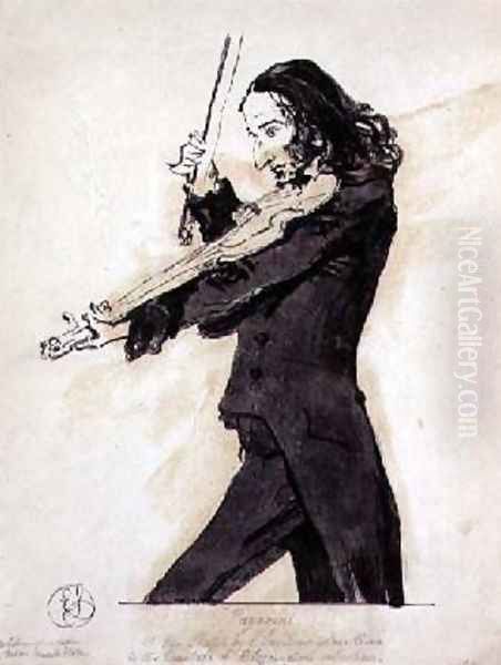 Niccolo Paganini 1782-1840 Playing the Violin Oil Painting by Sir Edwin Henry Landseer