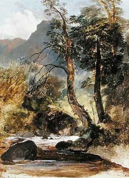 Highland Pool Oil Painting by Sir Edwin Henry Landseer