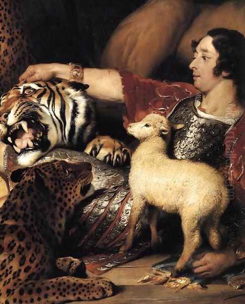 Isaac van Amburgh and his Animals (detail) Oil Painting by Sir Edwin Henry Landseer