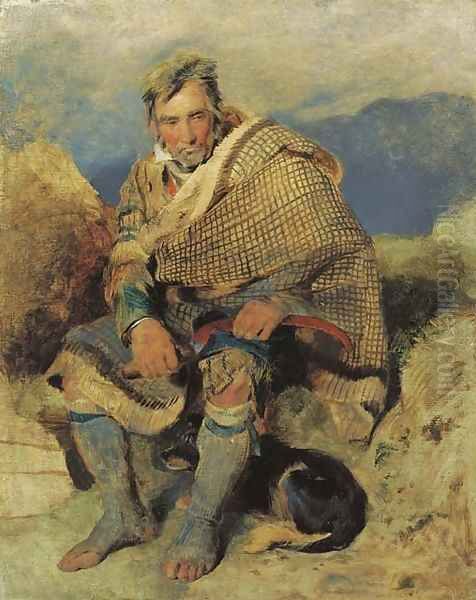 A highland shepherd - a sketch Oil Painting by Sir Edwin Henry Landseer