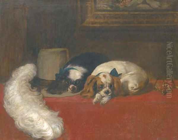 The cavalier's pets 2 Oil Painting by Sir Edwin Henry Landseer