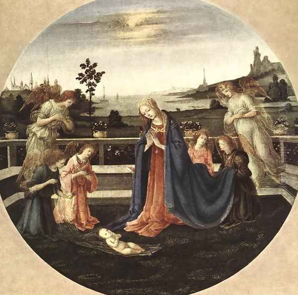 Adoration of the Child 1480-83 Oil Painting by Filippino Lippi