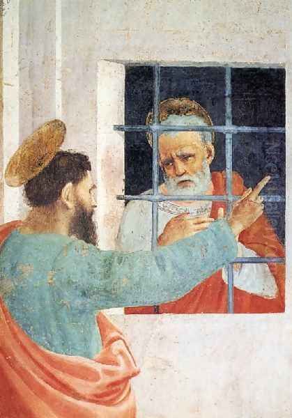 St Peter Visited In Jail By St Paul Oil Painting by Filippino Lippi