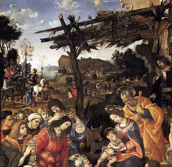 Adoration of the Magi (detail-1) 1496 Oil Painting by Filippino Lippi