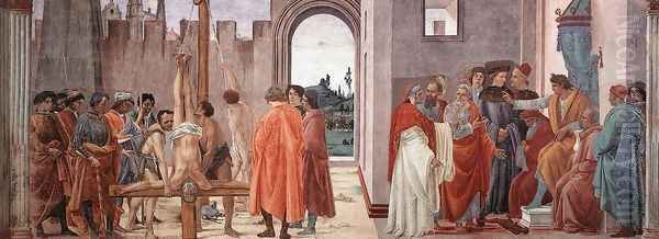 Disputation with Simon Magus and Crucifixion of Peter 1481-82 Oil Painting by Filippino Lippi