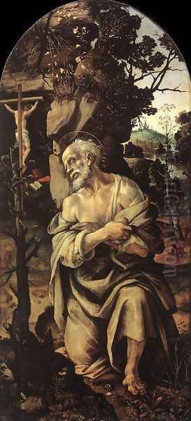 St Jerome 1490s Oil Painting by Filippino Lippi