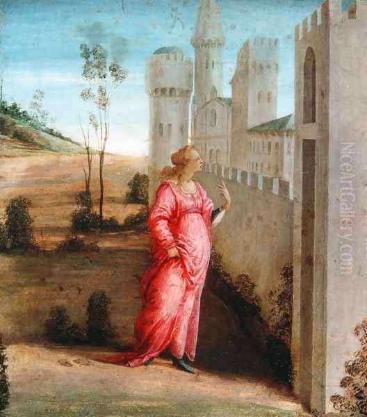 Esther At The Palace Gate Oil Painting by Filippino Lippi