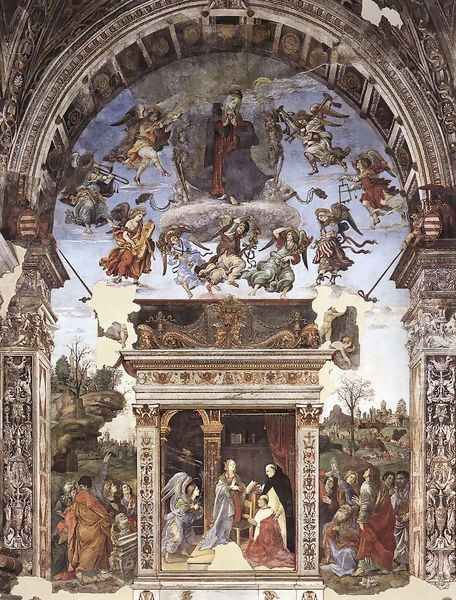 Assumption and Annunciation 1489-91 Oil Painting by Filippino Lippi