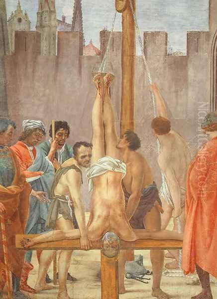 Disputation with Simon Magus and Crucifixion of Peter, The Crucifixion of Peter 1481-82 Oil Painting by Filippino Lippi