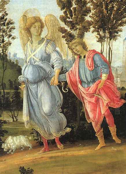 Tobias and the Angel 1480 Oil Painting by Filippino Lippi