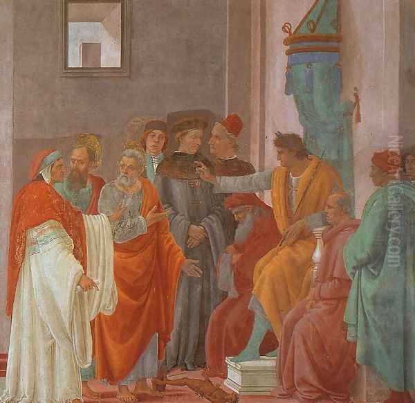 Disputation with Simon Magus (detail) Oil Painting by Filippino Lippi