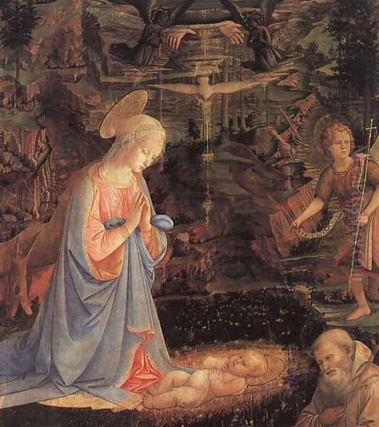 The Adoration of the Child 1463 Oil Painting by Filippino Lippi