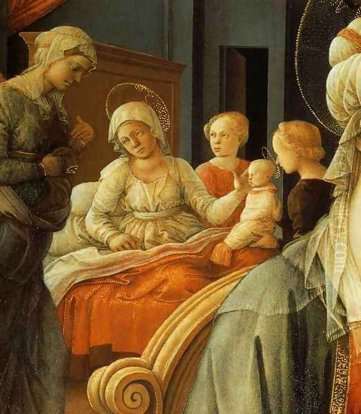 Madonna with the Child and Scenes from the Life of St Anne (detail) Oil Painting by Filippino Lippi