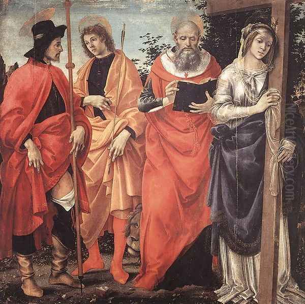 Four Saints Altarpiece Oil Painting by Filippino Lippi